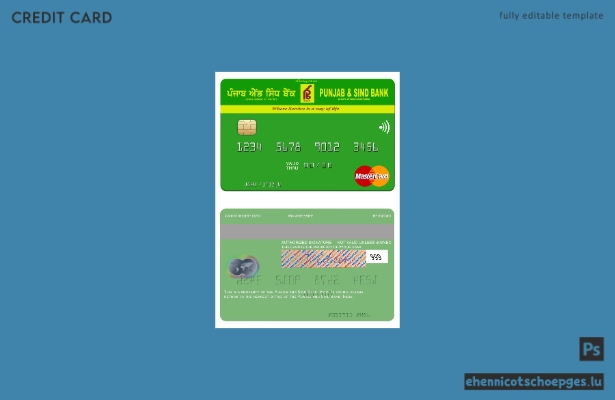 Beispielvorschau der Mastercard der Punjab and Sind Bank in Indien